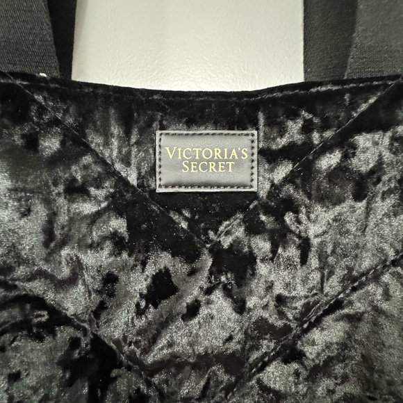 Victoria's Secret Black Velvet Tote Bag - Picture 3 of 4